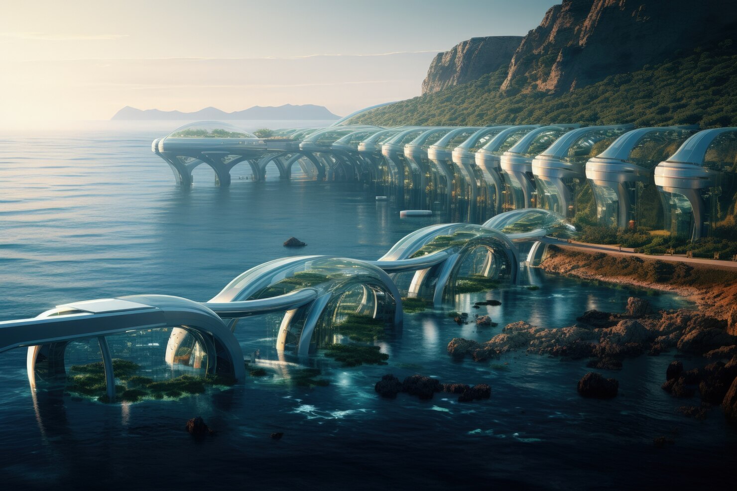 Futuristic growth visualization with fluid lines, representing adaptive flow strategy